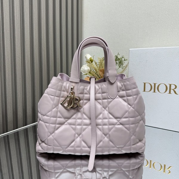 dior toujours tote手袋 粉色中号 迪奥柔软牛皮藤格纹手提包2821